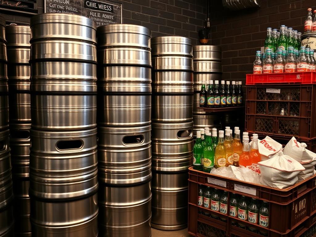 Cerveza de barril y refrescos para barra