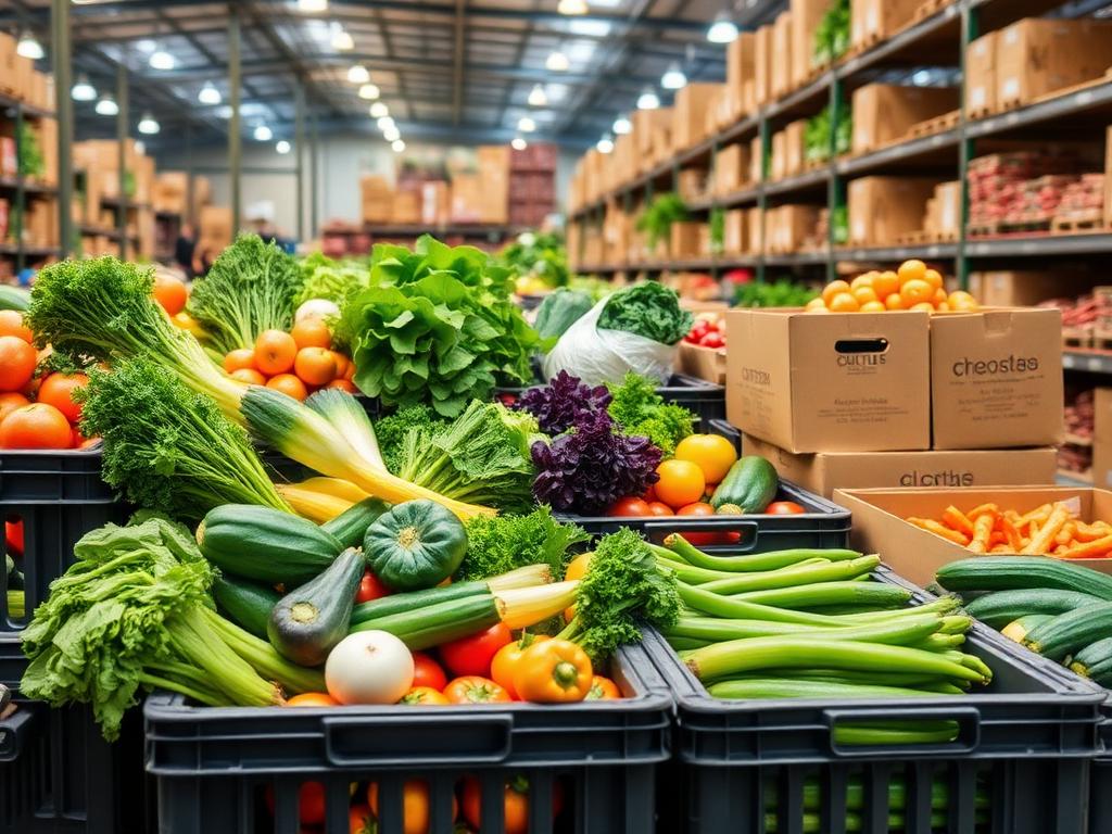 Distribución de frutas, verduras y frescos