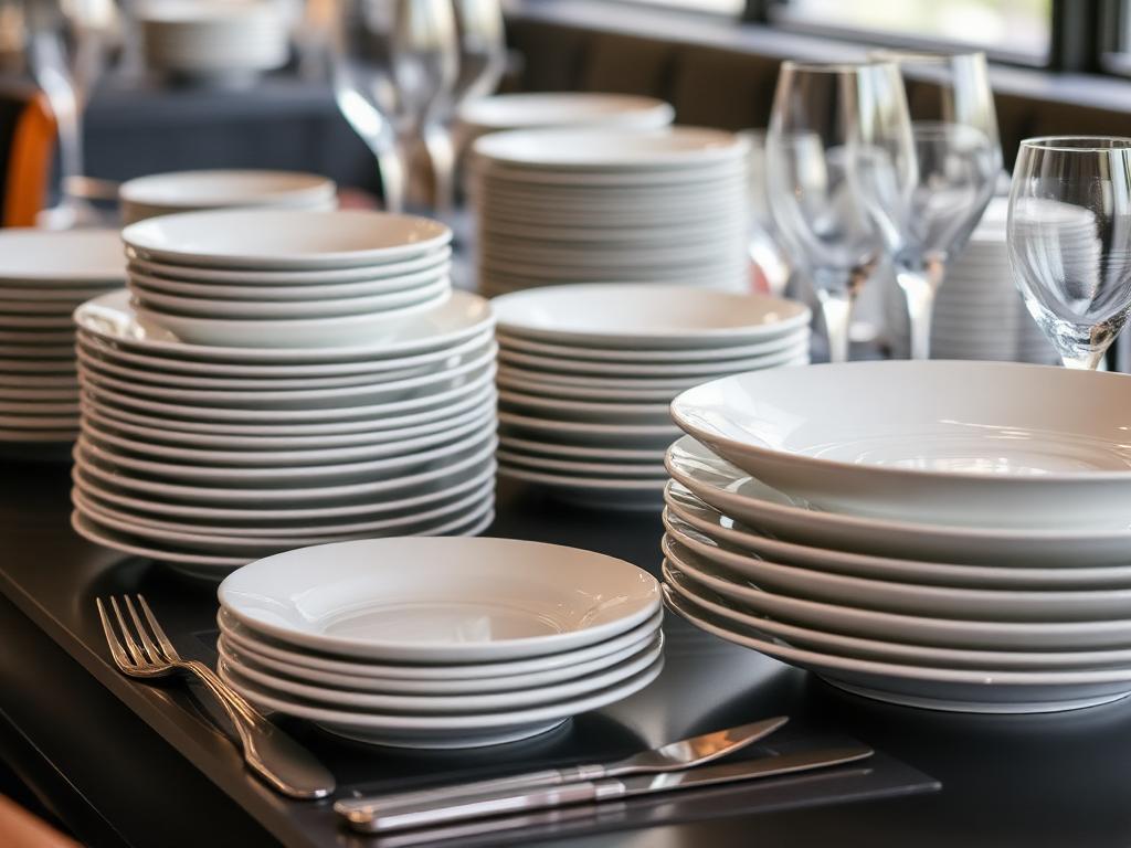 Vajilla, cristalería y cubertería para restaurante